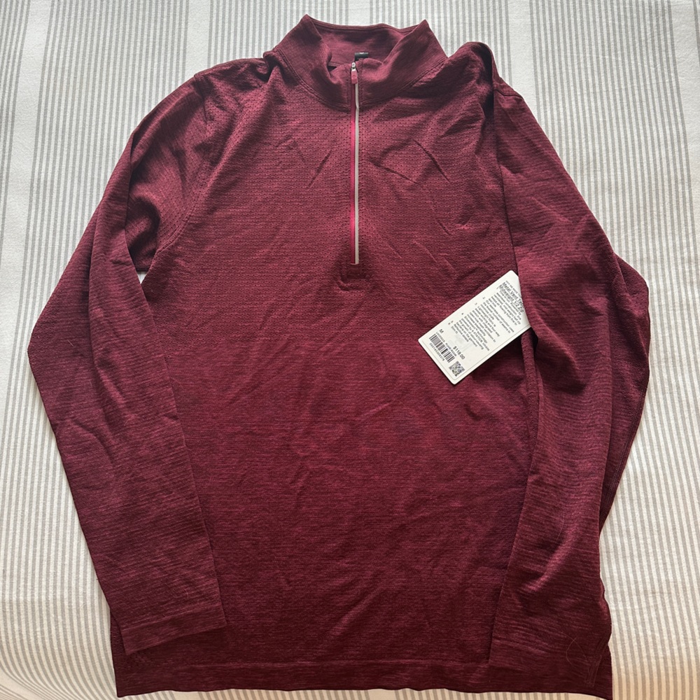 RARE NWT RED Lululemon Metal Vent Tech Midweight Half Zip
